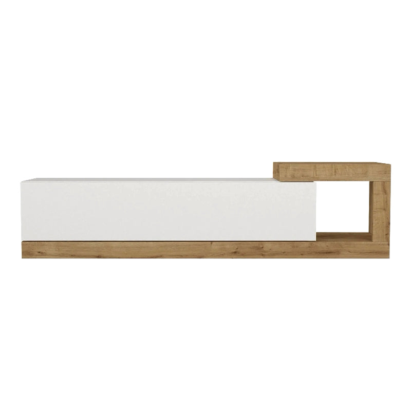 Έπιπλο τηλεόρασης επιτοίχιο Volare  χρώμα λευκό - sapphire oak 150x29,6x38,6εκ.