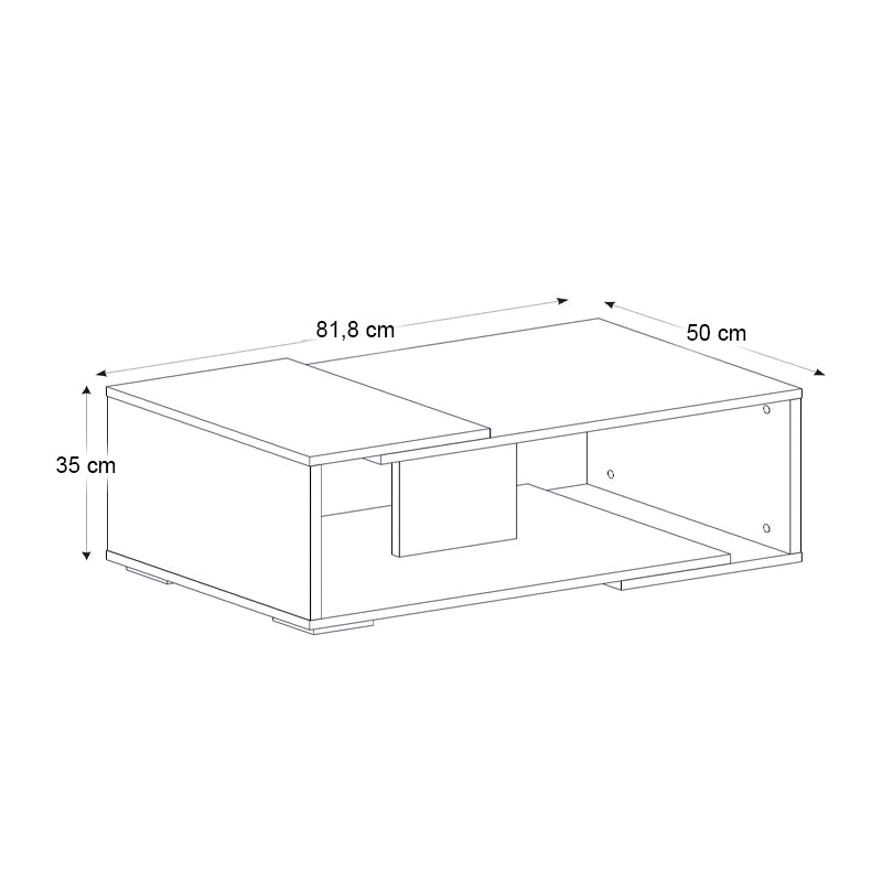 Τραπεζάκι σαλονιού Mareta  χρώμα λευκό 81,8x50x35εκ.