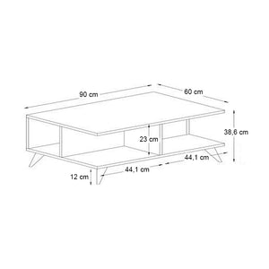 Τραπεζάκι σαλονιού Sedra  χρώμα λευκό 90x60x38,6εκ.