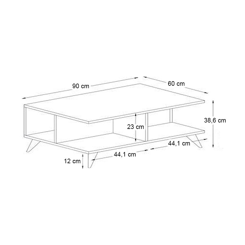Τραπεζάκι σαλονιού Sedra  χρώμα λευκό 90x60x38,6εκ.