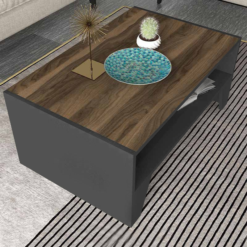 Τραπεζάκι σαλονιού Chester  χρώμα ανθρακί - καρυδί 93,6x60x40εκ.