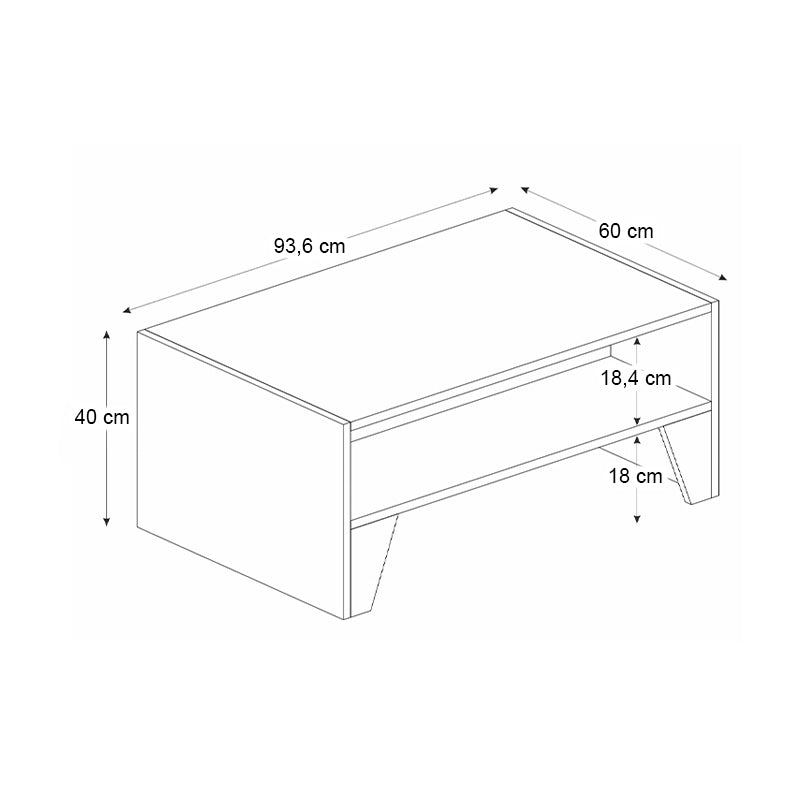 Τραπεζάκι σαλονιού Chester  χρώμα ανθρακί - καρυδί 93,6x60x40εκ.