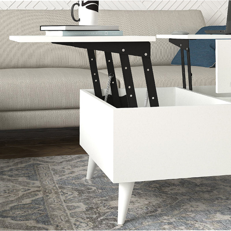 Τραπεζάκι σαλονιού Roy  με σερβιτόρο χρώμα λευκό 121x69x40εκ.