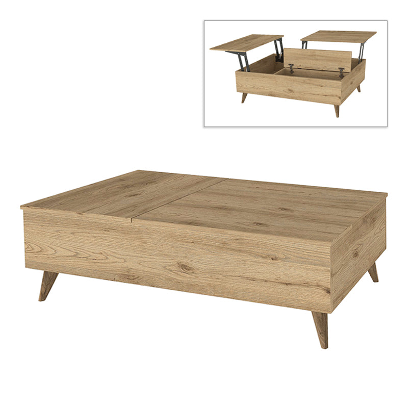 Τραπεζάκι σαλονιού Roy  με σερβιτόρο χρώμα sepet oak 121x69x40εκ. - Pakobazaar