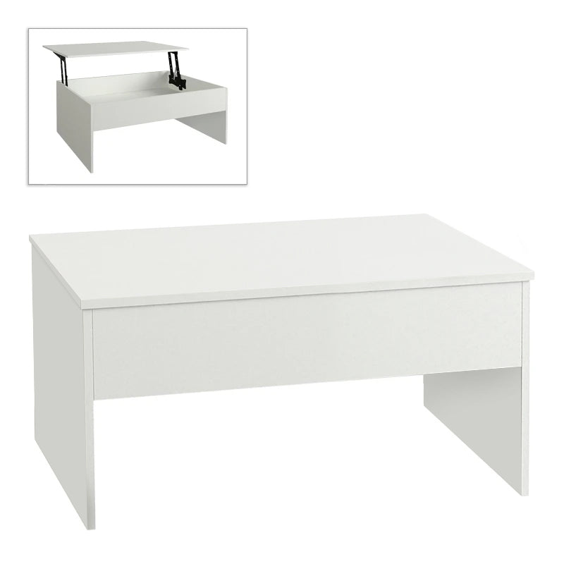 Τραπεζάκι σαλονιού Devon  με σερβιτόρο χρώμα λευκό 110x60x44,8εκ.