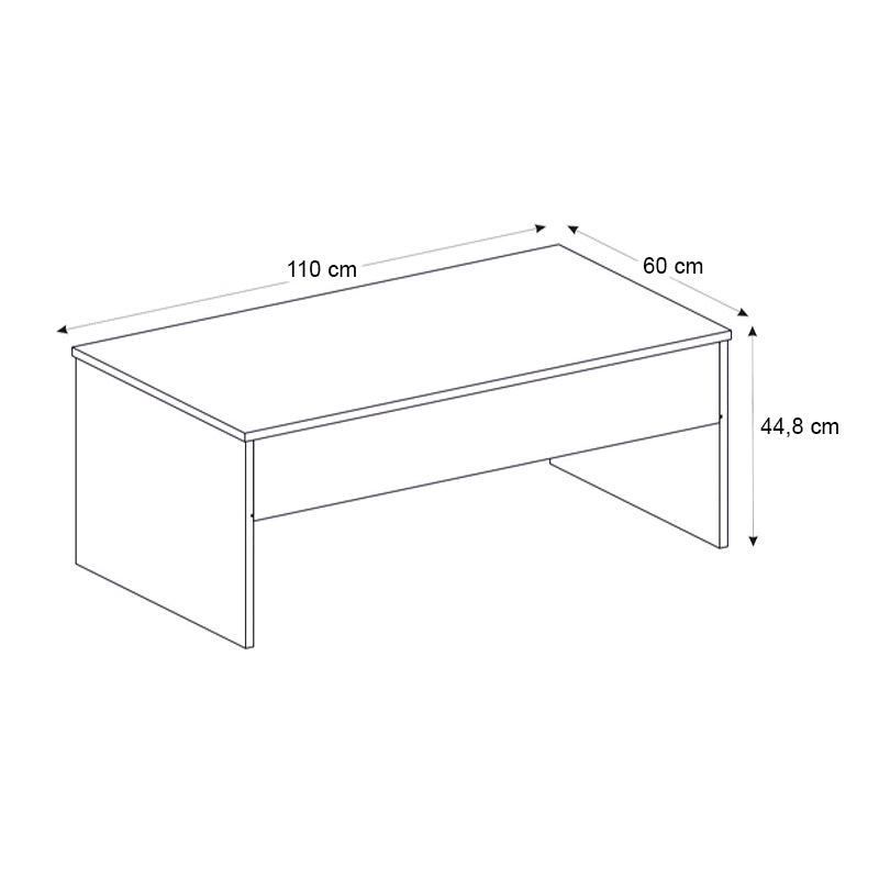 Τραπεζάκι σαλονιού Devon  με σερβιτόρο χρώμα sapphire oak 110x60x44,8εκ.