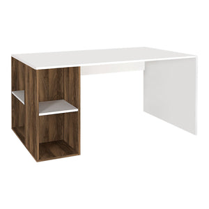 Γραφείο εργασίας Coral  χρώμα λευκό - καρυδί 140x60x75εκ. - Pakobazaar