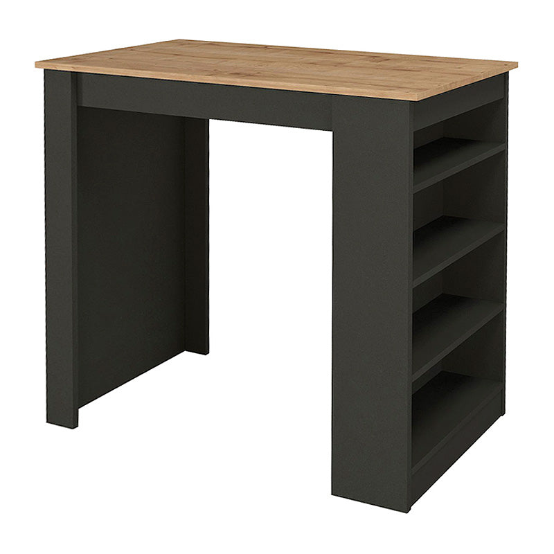 Τραπέζι μπαρ Monaco  χρώμα ανθρακί - sapphire oak 120x51,6x101,8εκ. - Pakobazaar