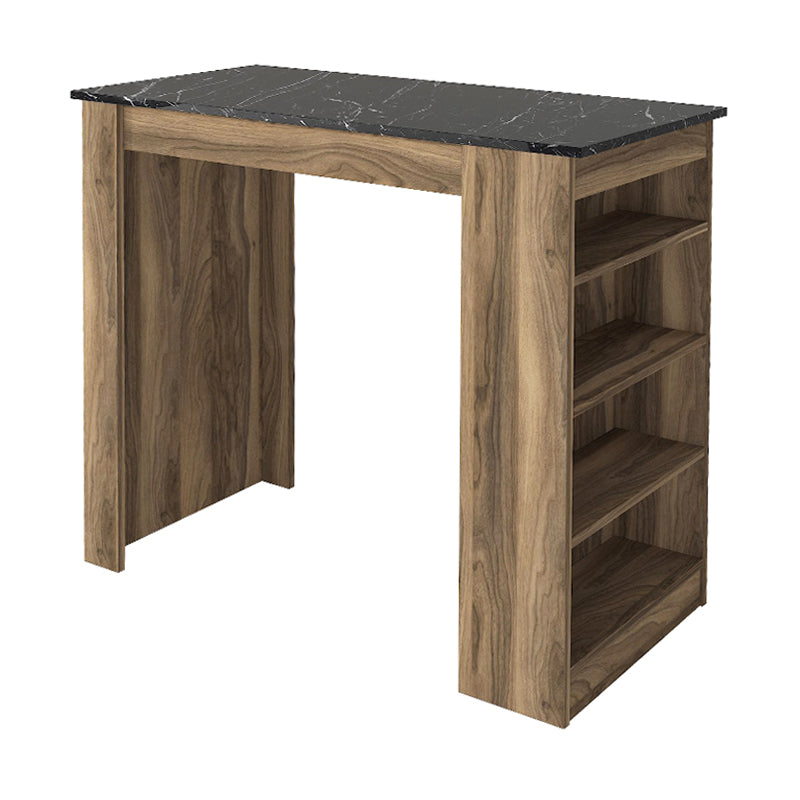 Τραπέζι μπαρ Monaco  χρώμα καρυδί - μαύρο εφέ μαρμάρου 120x51,6x101,8εκ.