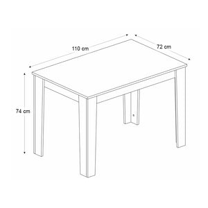 Τραπέζι Darlen  χρώμα λευκό - sapphire oak 110x72x74εκ.