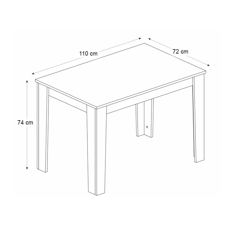 Τραπέζι Darlen  χρώμα ανθρακί - sapphire oak 110x72x74εκ.