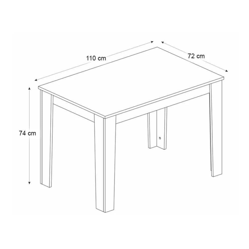 Τραπέζι Darlen  χρώμα γκρι σκυροδέματος 110x72x74εκ.