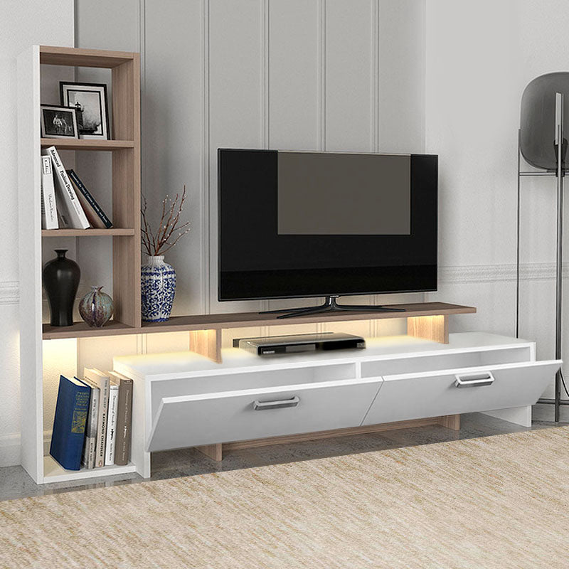 Σύνθεση τηλεόρασης Simal  με LED χρώμα λευκό - cordoba 168,2x31,3x120εκ. - Pakobazaar