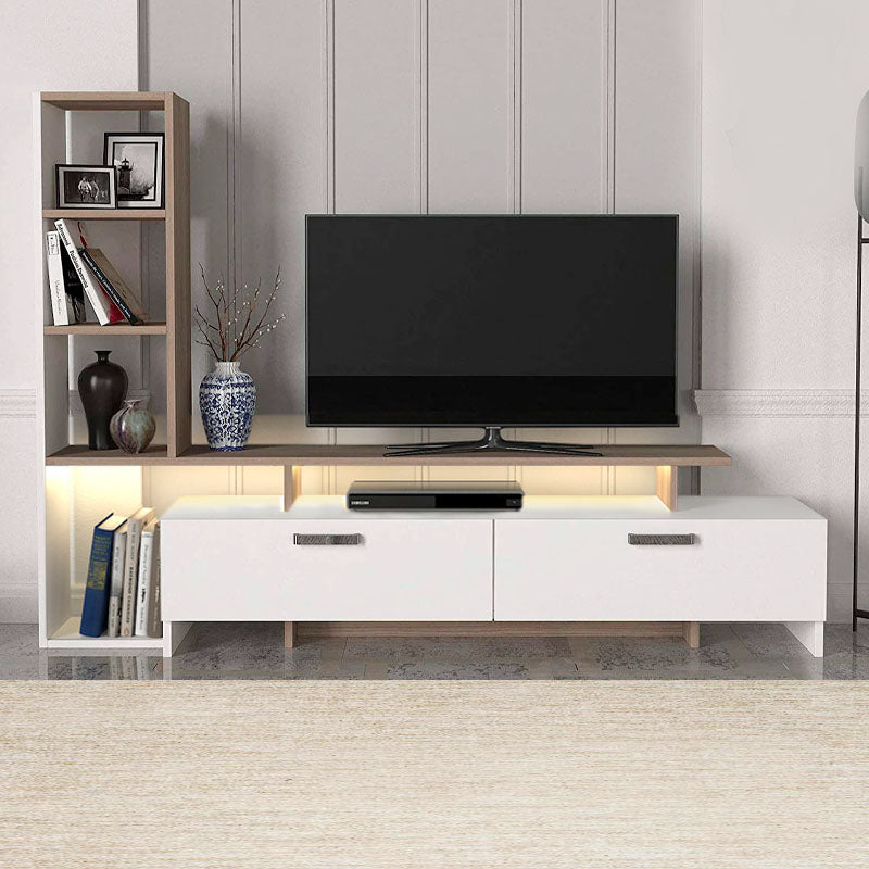 Σύνθεση τηλεόρασης Simal  με LED χρώμα λευκό - cordoba 168,2x31,3x120εκ. - Pakobazaar
