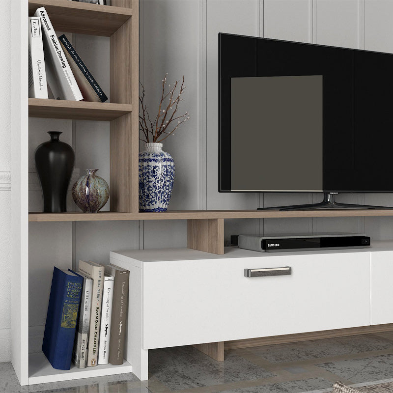 Σύνθεση τηλεόρασης Simal  με LED χρώμα λευκό - cordoba 168,2x31,3x120εκ. - Pakobazaar