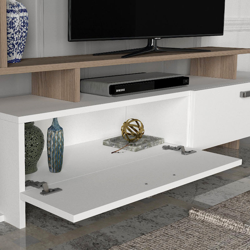 Σύνθεση τηλεόρασης Simal  με LED χρώμα λευκό - cordoba 168,2x31,3x120εκ. - Pakobazaar
