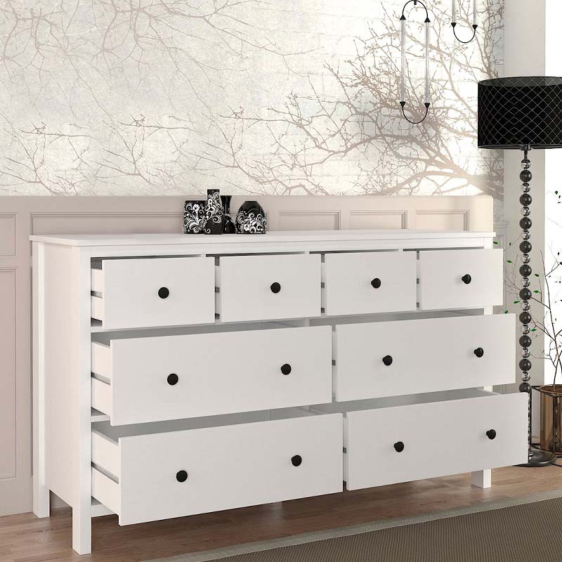 Συρταριέρα - Μπουφές Sabina  χρώμα λευκό 160x50x96εκ.