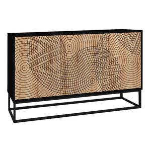 Μπουφές Themis  χρώμα μαύρο - sapphire oak 150x35x83,6εκ.
