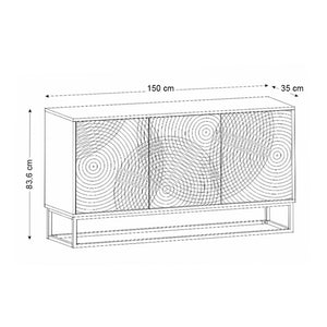 Μπουφές Themis  χρώμα μαύρο - sapphire oak 150x35x83,6εκ.