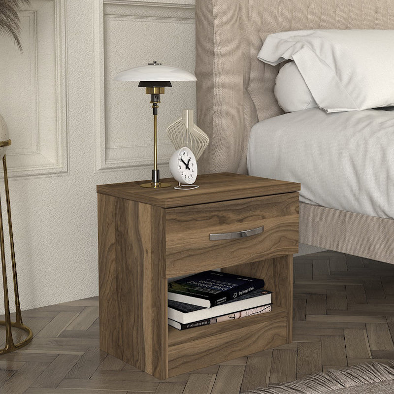 Κομοδίνο Lube  χρώμα καρυδί 40x28,2x40εκ. - Pakobazaar