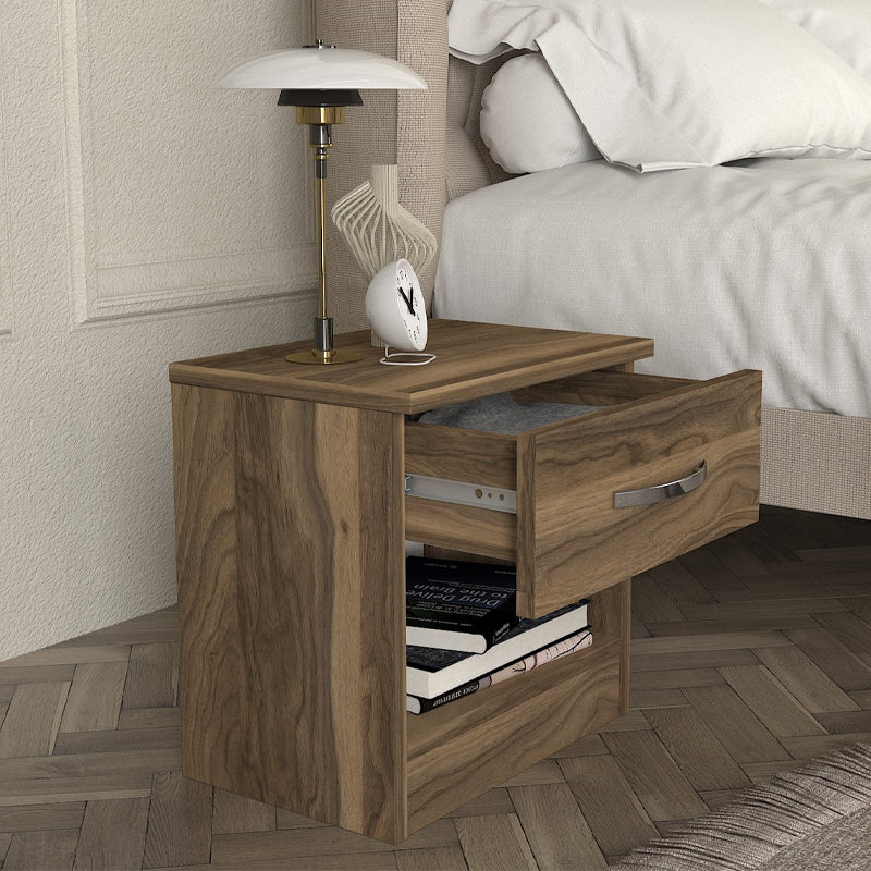 Κομοδίνο Lube  χρώμα καρυδί 40x28,2x40εκ. - Pakobazaar