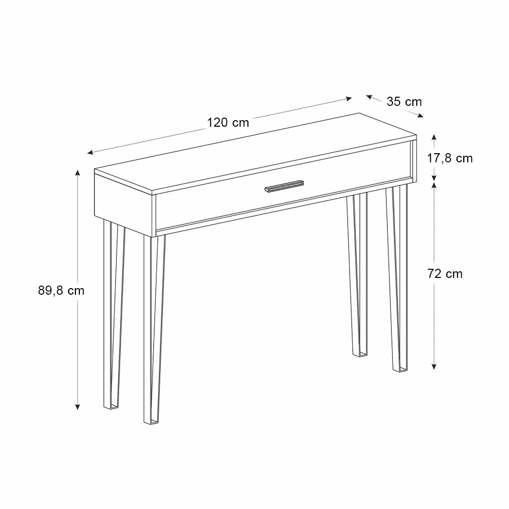 Κονσόλα Rochel  χρώμα γκρι σκυροδέματος 120x35x89,8εκ.