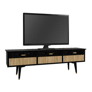 Έπιπλο τηλεόρασης Bolea  χρώμα modern black 150x35x49,7 εκ. - Pakobazaar