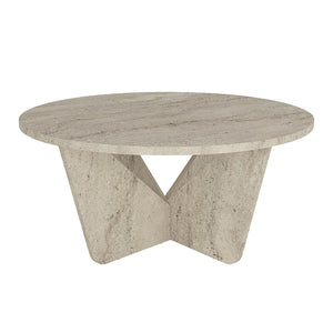 Τραπεζάκι σαλονιού Lagerta  χρώμα travertine Ø75x35εκ.