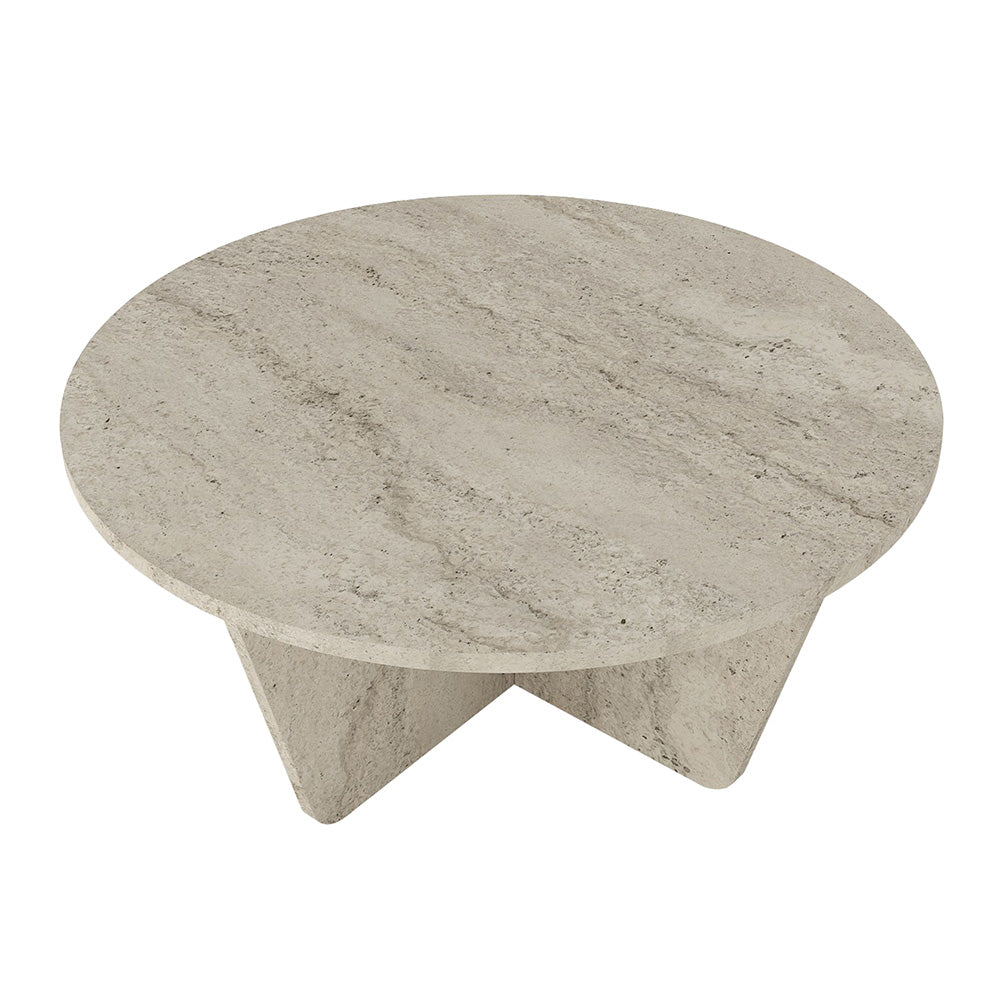 Τραπεζάκι σαλονιού Lagerta  χρώμα travertine Ø75x35εκ.