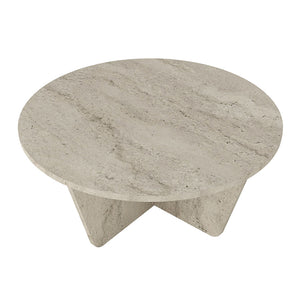 Τραπεζάκι σαλονιού Lagerta  χρώμα travertine Ø75x35εκ.