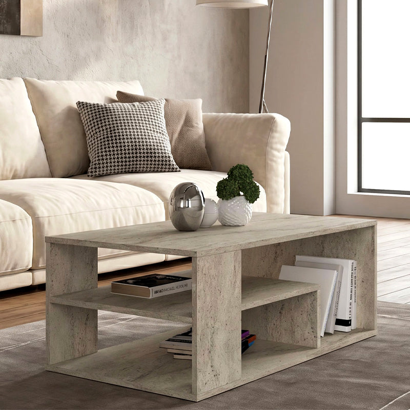 Τραπεζάκι σαλονιού Abdera  χρώμα travertine 110x60x42εκ. - Pakobazaar