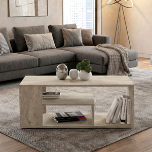 Τραπεζάκι σαλονιού Abdera  χρώμα travertine 110x60x42εκ. - Pakobazaar