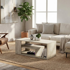 Τραπεζάκι σαλονιού Abdera  χρώμα travertine 110x60x42εκ. - Pakobazaar