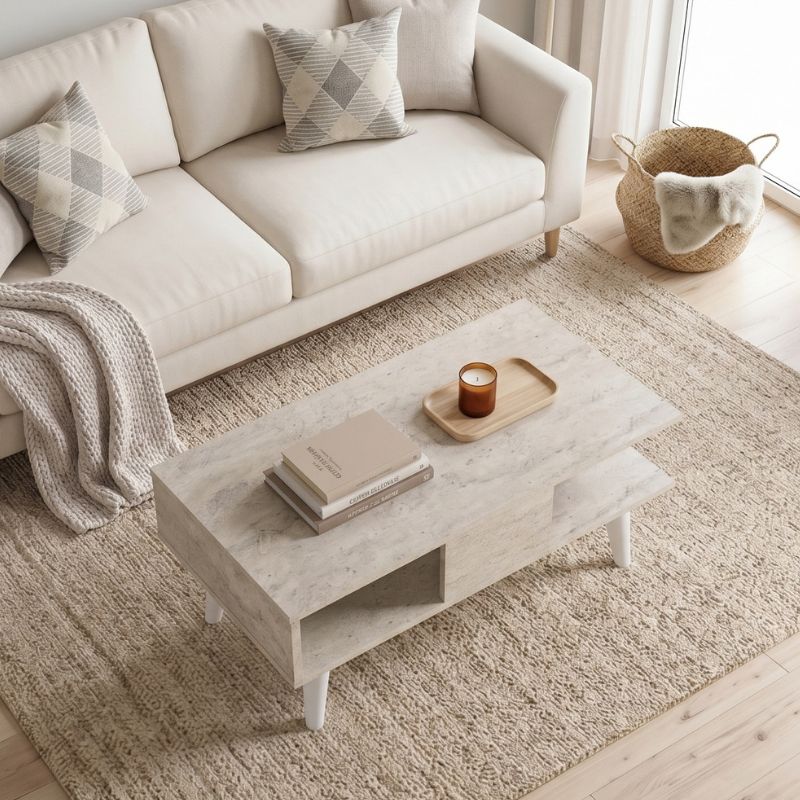 Τραπεζάκι σαλονιού Andros  χρώμα travertine 90x54x39,6εκ. - Pakobazaar
