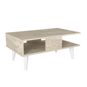 Τραπεζάκι σαλονιού Andros  χρώμα travertine 90x54x39,6εκ. - Pakobazaar