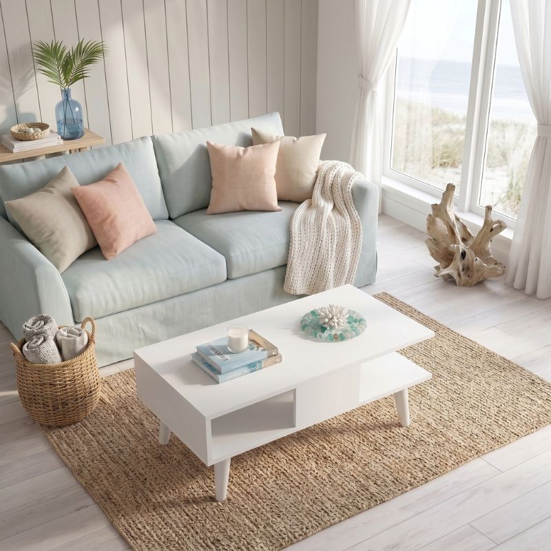 Τραπεζάκι σαλονιού Andros  χρώμα λευκό 90x54x39,6εκ. - Pakobazaar