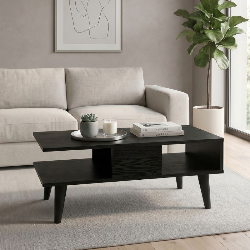 Τραπεζάκι σαλονιού Andros  χρώμα sencron black 90x54x39,6εκ. - Pakobazaar