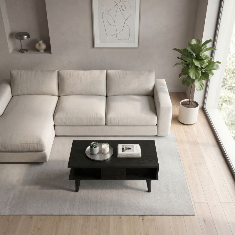Τραπεζάκι σαλονιού Andros  χρώμα sencron black 90x54x39,6εκ. - Pakobazaar