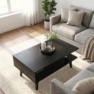 Τραπεζάκι σαλονιού Andros  χρώμα sencron black 90x54x39,6εκ. - Pakobazaar