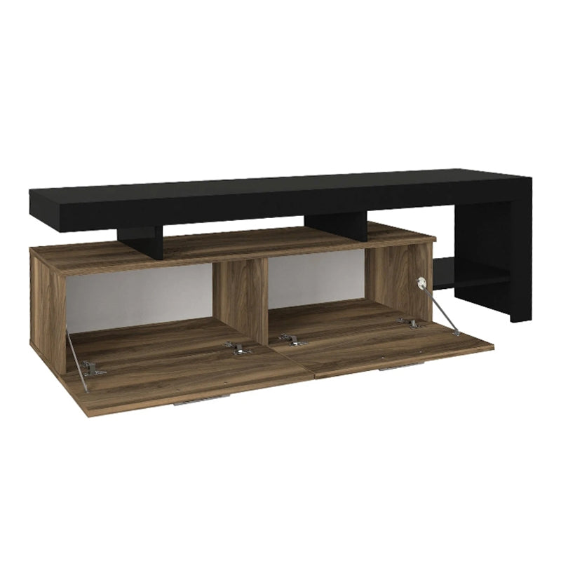 Έπιπλο τηλεόρασης Acnes  χρώμα μαύρο - καρυδί 160x40x53εκ. - Pakobazaar