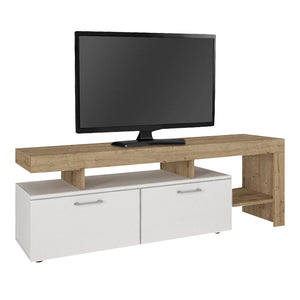 Έπιπλο τηλεόρασης Acnes  χρώμα λευκό - sapphire oak 160x40x53εκ.