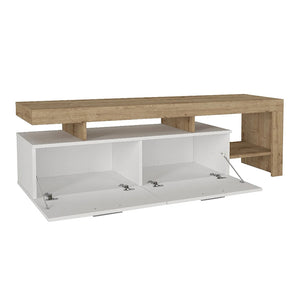 Έπιπλο τηλεόρασης Acnes  χρώμα λευκό - sapphire oak 160x40x53εκ.