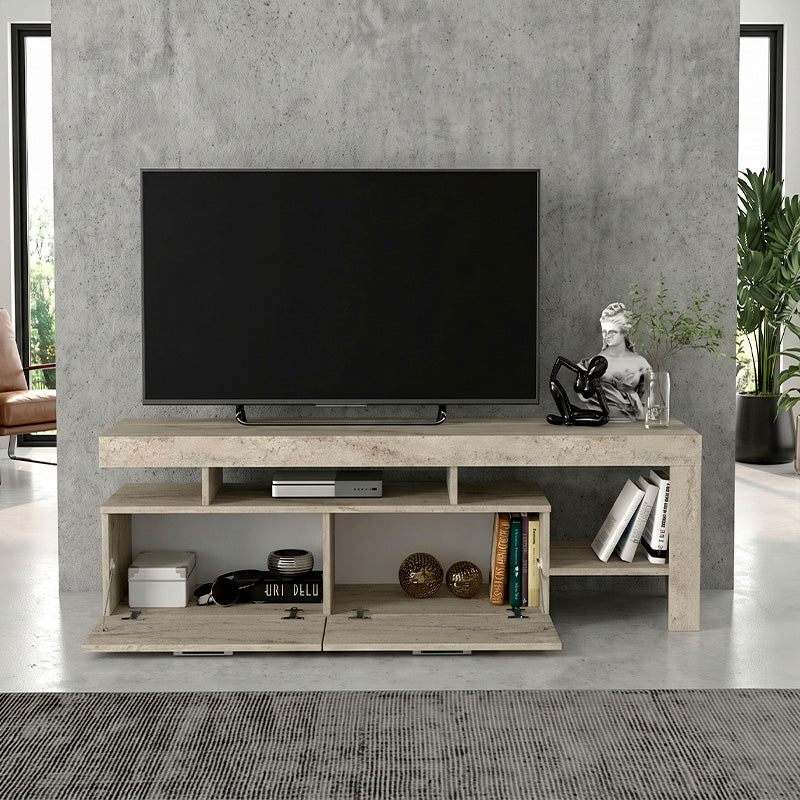 Έπιπλο τηλεόρασης Acnes  χρώμα travertine 160x40x53εκ. - Pakobazaar