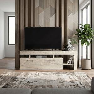 Έπιπλο τηλεόρασης Acnes  χρώμα travertine 160x40x53εκ. - Pakobazaar