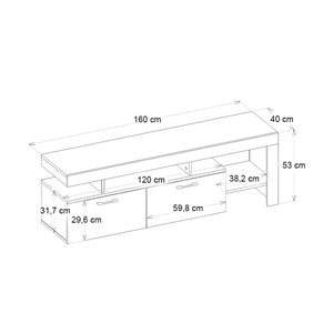Έπιπλο τηλεόρασης Acnes  χρώμα travertine 160x40x53εκ. - Pakobazaar
