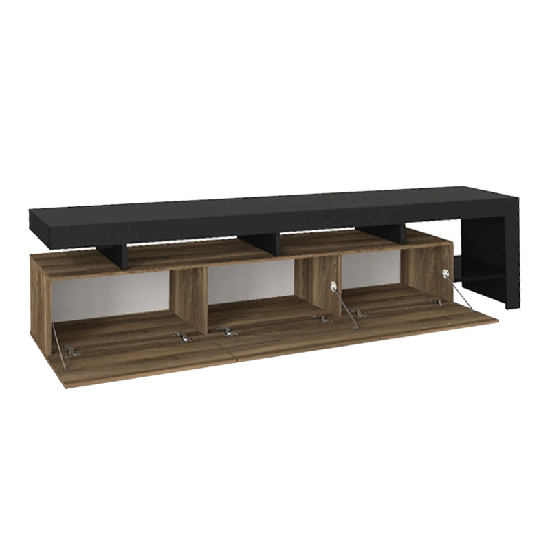 Έπιπλο τηλεόρασης Acnes  χρώμα μαύρο - καρυδί 220x40x52εκ.