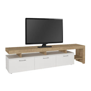 Έπιπλο τηλεόρασης Acnes  χρώμα λευκό - sapphire oak 220x40x52εκ. - Pakobazaar