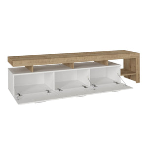 Έπιπλο τηλεόρασης Acnes  χρώμα λευκό - sapphire oak 220x40x52εκ. - Pakobazaar