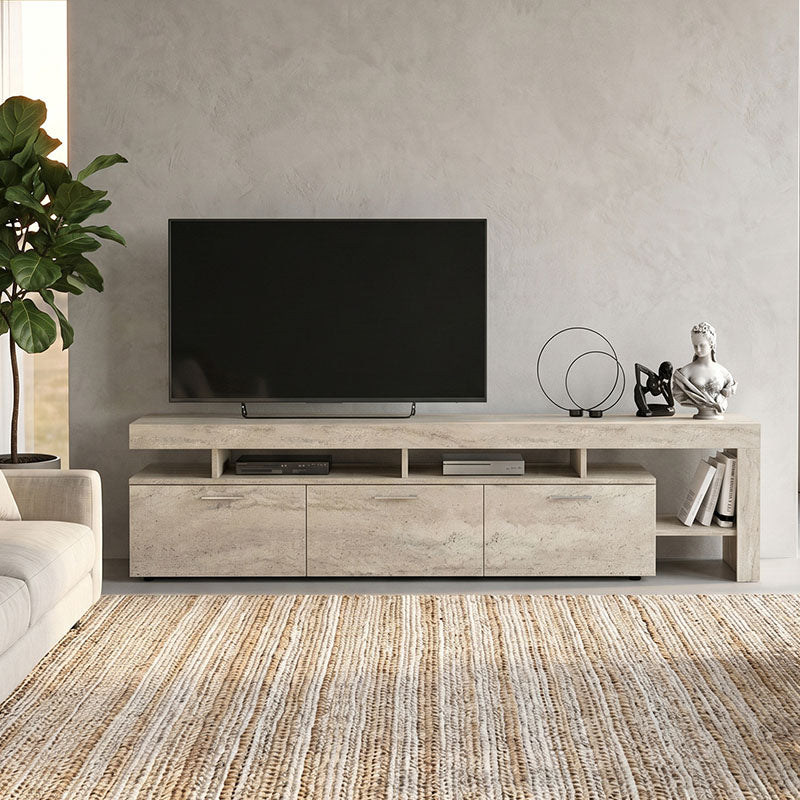 Έπιπλο τηλεόρασης Acnes  χρώμα travertine 220x40x52εκ. - Pakobazaar