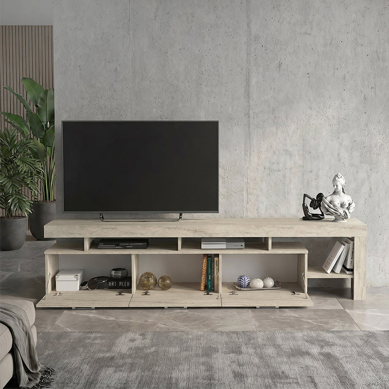Έπιπλο τηλεόρασης Acnes  χρώμα travertine 220x40x52εκ. - Pakobazaar